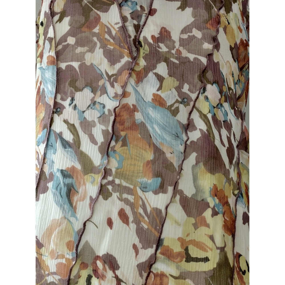 Sundance Boho Romantic Whimsigoth Silk Floral Watercolor Sleeveless Sz 16 Dress - Picture 4 of 14